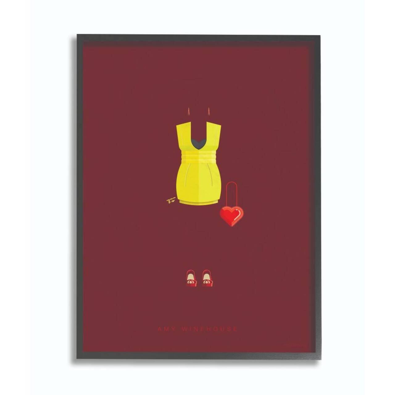 Stupell Industries Amy Winehouse Fashion Design in Black Frame Wall Art